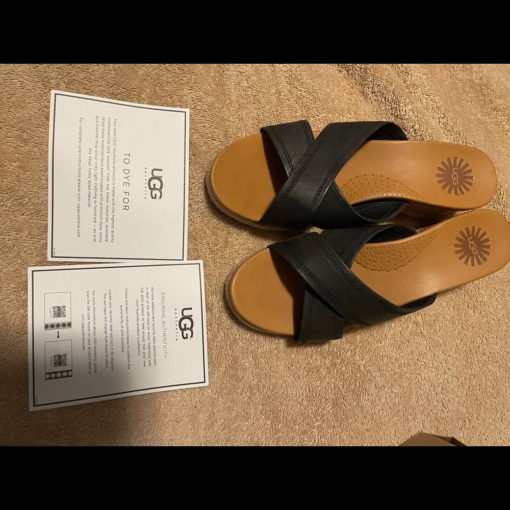 Cute black wedge sandal . Ugg